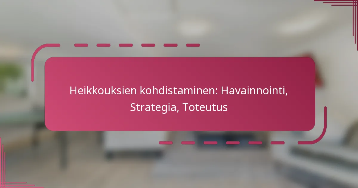 Heikkouksien kohdistaminen: Havainnointi, Strategia, Toteutus