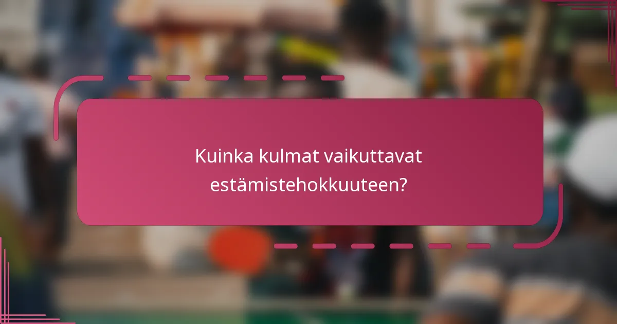 Kuinka kulmat vaikuttavat estämistehokkuuteen?