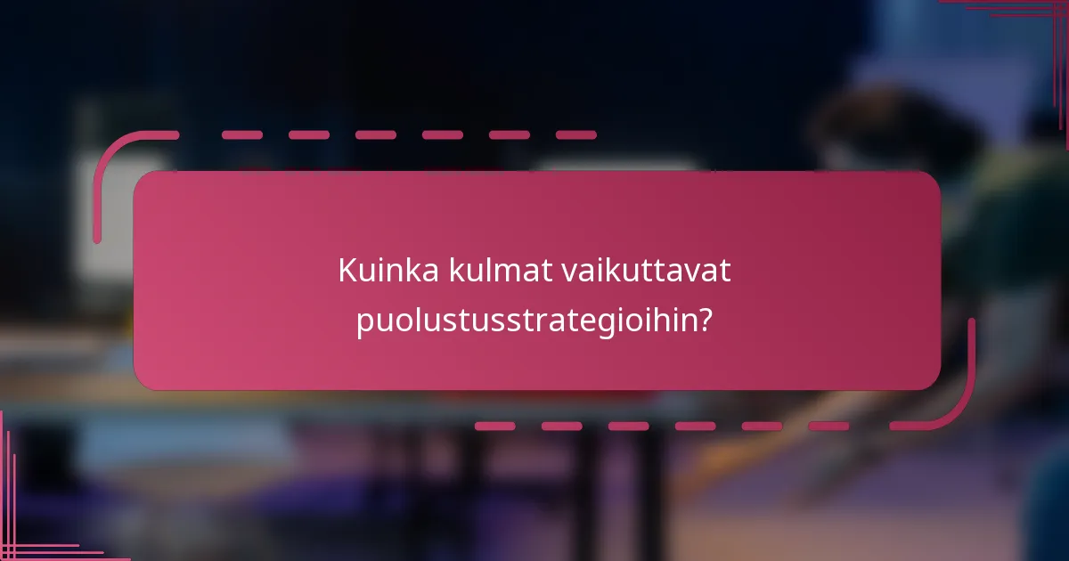 Kuinka kulmat vaikuttavat puolustusstrategioihin?