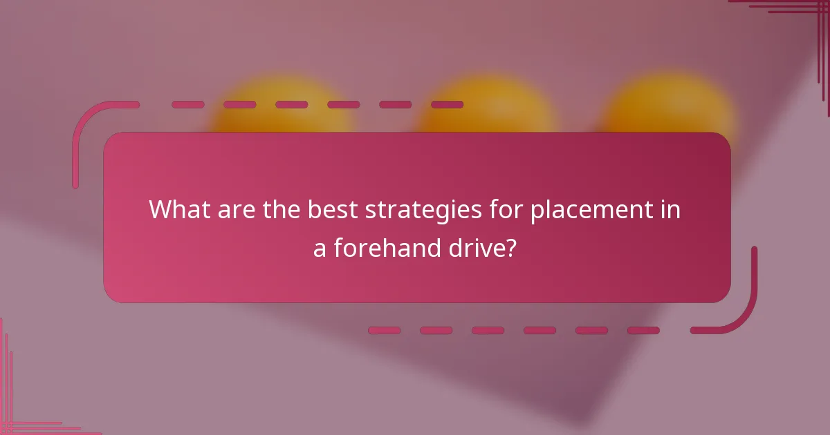 What are the best strategies for placement in a forehand drive?